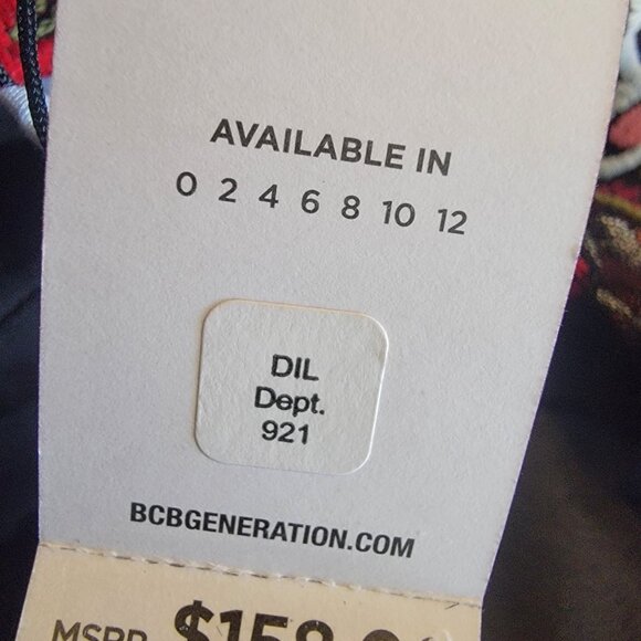 Bcbgeneration Black Multi Floral Embroidered One‎ Shoulder A-Line Dress 6 NWT - Picture 9 of 15